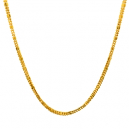 22K Yellow Gold Chain W/ Gold Capsule & Ball Beads